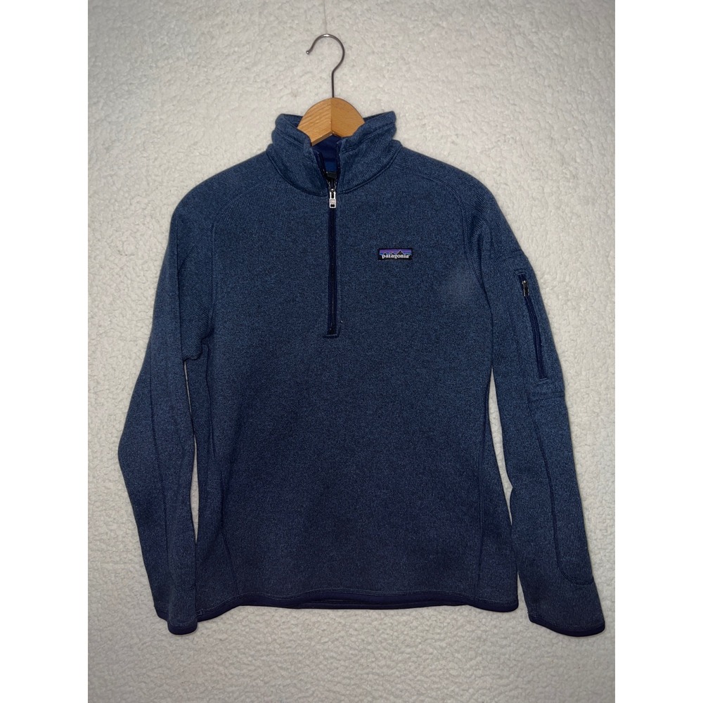 Patagonia Better Sweater‎ Mens Large Blue Heather 1/4 Zip Fleece Pullover Jacket